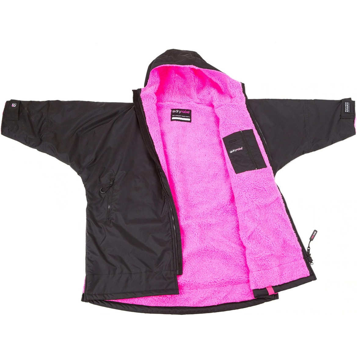 2026 Dryrobe Enfants Advance Peignoir à Manches Longues V3KSLSDA - Black / Rose